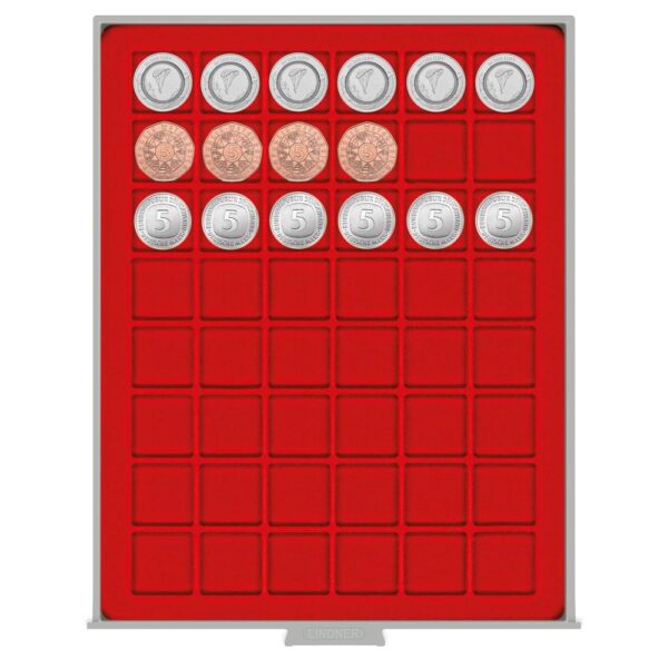 COIN BOX STANDARD WITH 48 SQUARE COMPARTMENTS, SUITABLE FOR COINS AND ...