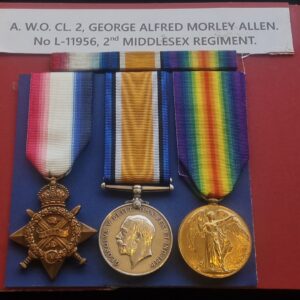 WWI TRIO 1914 STAR G.A.M.ALLEN  2ND MIDDLESEX REGIMENT