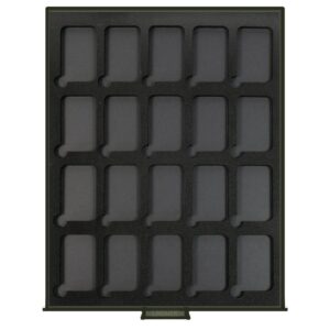Coin box RAUCHGLAS BLACK SAMT for 20 rectangular coin capsules S22552747P