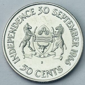 1966 BOTSWANA 50 CENTS - FIRST YEAR OF ISSUE