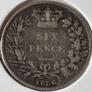 1838 VICTORIA SIXPENCE - YOUNG HEAD