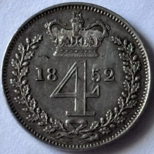 1852 VICTORIA SILVER MAUNDY FOURPENCE
