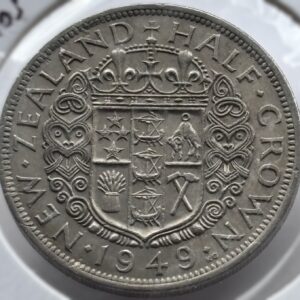 1949 NEW ZEALAND HALF CROWN - GEORGE VI