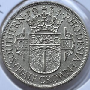 1934 SOUTHERN RHODESIA HALF CROWN - GEORGE V