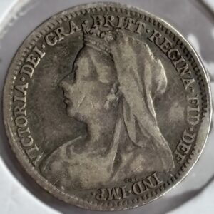 1901 QUEEN VICTORIA OLD HEAD SILVER THREEPENCE